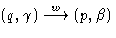 $(q,\gamma) \stackrel{w}{\longrightarrow} (p,\beta)$
