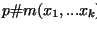 $p\char93 m (x_1, ... x_k)$