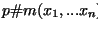 $p \char93  m (x_1, ... x_n)$